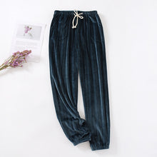 Load image into Gallery viewer, Japanese style autumn and winter couple sleep velvet trousers
