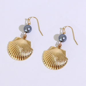 Polynesian Style Zirconia CZ Pearls Dangle Earrings