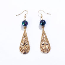 Load image into Gallery viewer, Polynesian Style Zirconia CZ Pearls Dangle Earrings