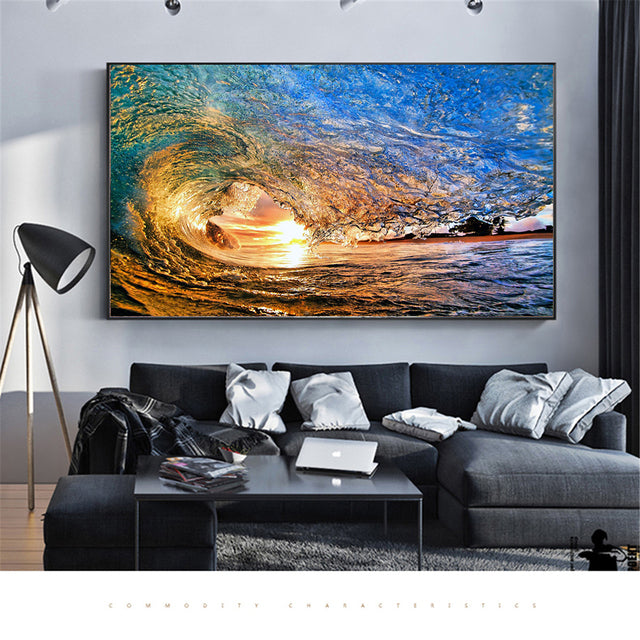 Surfing Ocean Sea Waves Wall Art