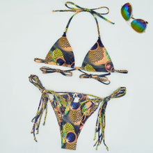 Load image into Gallery viewer, New Print Bandage Push Up  Hollow Out Brazilian Bikini