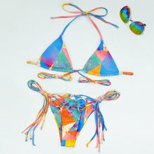 Load image into Gallery viewer, New Print Bandage Push Up  Hollow Out Brazilian Bikini