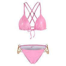 Load image into Gallery viewer, Shiny Brazilian Pink Gold Bikini