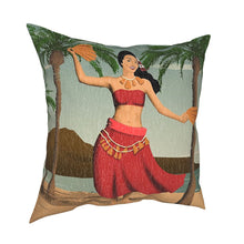 Load image into Gallery viewer, Hawaiian Vintage Hula Girl Throw Pillow Cover