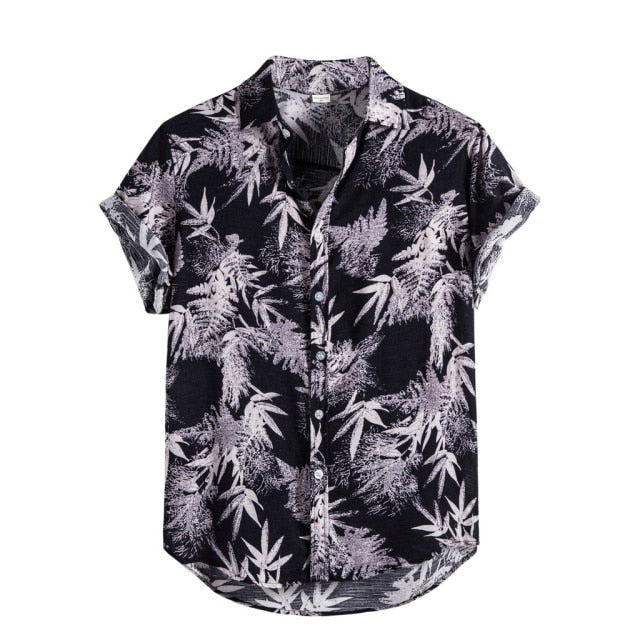 Linen Batik Short Sleeve Tropical Print Shirt – Lizzie Lahaina Couture ...