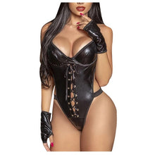 Load image into Gallery viewer, Erotic Plus Size Women&#39;s Faux Leather Teddy