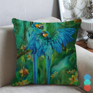Pair of Birds Pattern Cushion Cover Decorative Throw Pillows