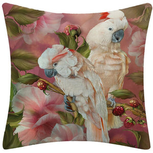 Pair of Birds Pattern Cushion Cover Decorative Throw Pillows