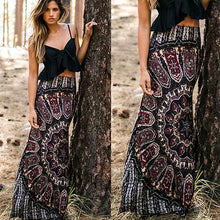 Load image into Gallery viewer, New Womens Floral Boho Sun Tribal Floral Maxi Summer Beach Waist Long Casual Skirts