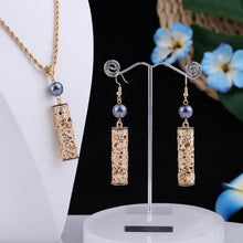Load image into Gallery viewer, Polynesian Gold Hollow out Pearl Pendant Necklace Jewelry Set for Women