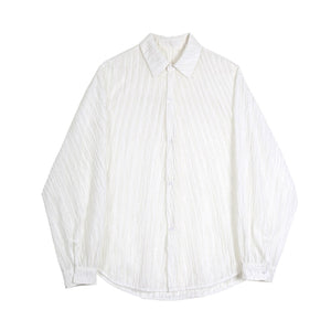 Translucent Loose Casual White Long Sleeve Shirt