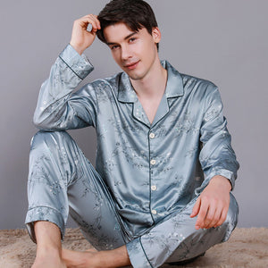 Couples Luxury Silky Jacquard Matching Pijamas