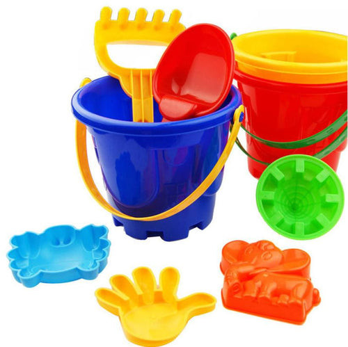 7Pcs Sandbeach Kids Beach Toys Castle Bucket Spade Shovel Rake Water Tools High-grade beach barrels Beach toys for children