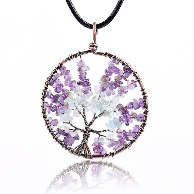 Tree of Life Chip Natural Stone Necklace & Pendants