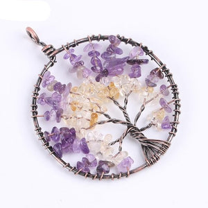 Tree of Life Chip Natural Stone Necklace & Pendants