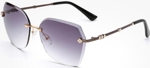 Retro Crystal Rimless Sunglasses Women Brand Fashion Sun Glasses Woman Shades oculos de sol occhiali da sole donna