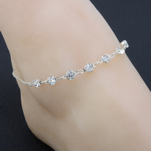 Silver Ankle Bracelet Women Anklet Adjustable Chain Foot Beach Jewelry
