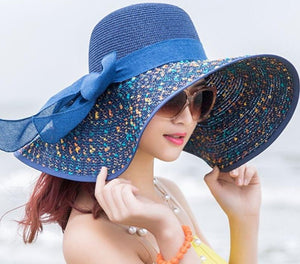 Large Brim Floppy Floppy Hat Sun Hat Beach Women Hat Foldable Summer UV Protect Travel Casual Hat Female