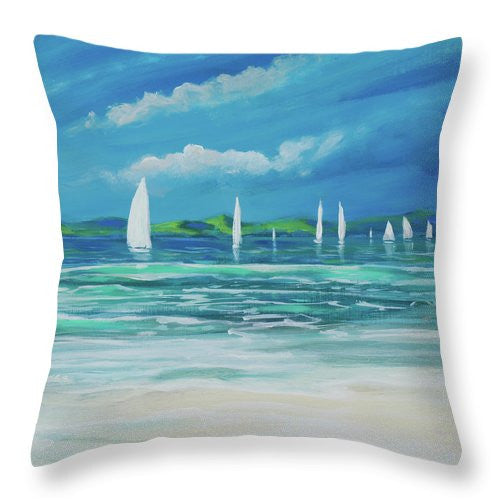 Sail Away Beach II Throw Pillow