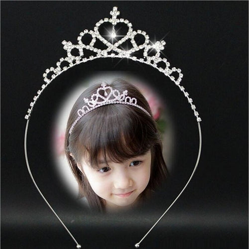 Cute Heart Princess Crown Tiara Rhinestone Corona Diadem Hairwear Hair Jewelry Lovely Wedding Girls Bridesmaid Headband