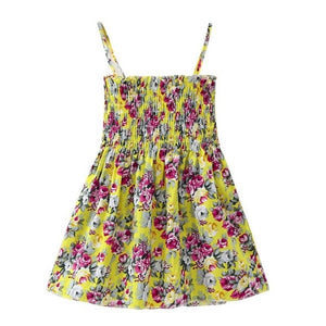 Kids Girls Dress Sweet Summer Sunflower Print