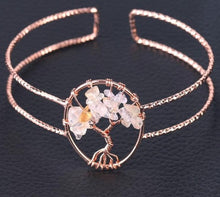 Load image into Gallery viewer, Natural Stone Rose Gold Color Bracelet