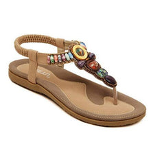 Load image into Gallery viewer, Women Summer Bohemia Sandals Leather Flat Peep-Toe Shoes Casual Ethnic Sandals