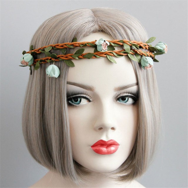 Spring Summer Hawaii Beach Hairband Girl Flower Rattan Headband