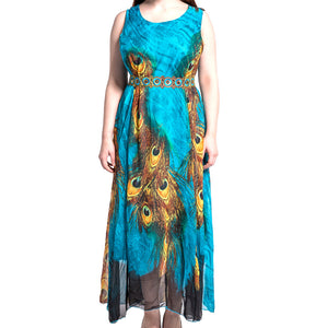 Women Beach Long Dress Sleeveless Chiffon Dresses Elegant Bohemian Maxi Dress