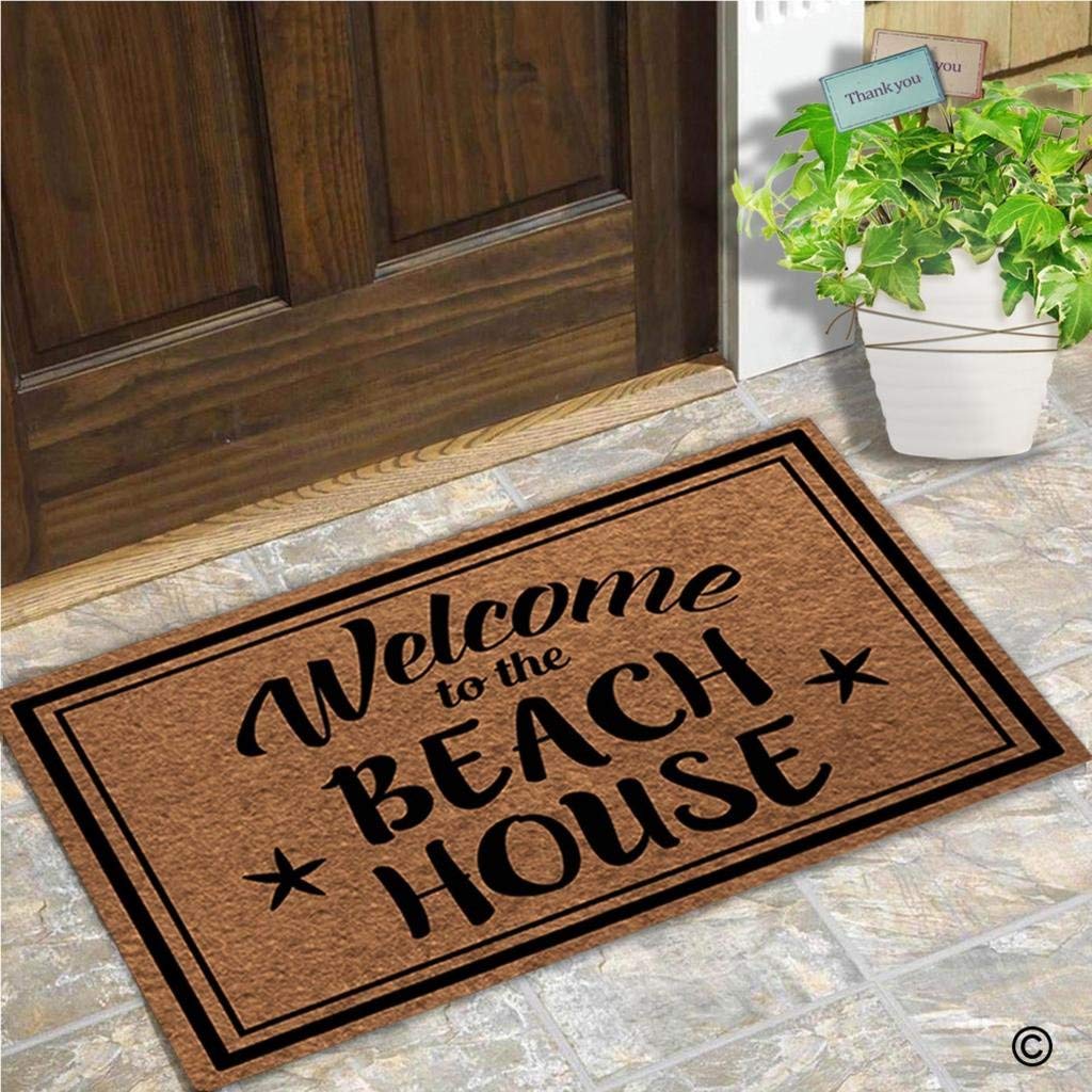 Welcome To The Beach House Unique Design Decorative Indoor Outdoor Door Mat