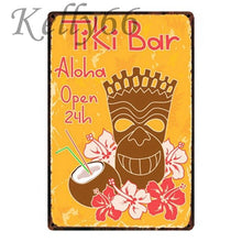 Load image into Gallery viewer, TIKI BAR ALOHA NIGHT PARTY METAL PLAQUE 20 x 30cm