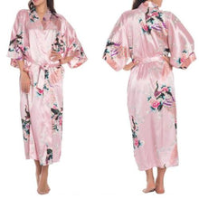 Load image into Gallery viewer, New Womens Long Style Satin Bathrobe Simulation Silk Summer Japanese Style Kimono Bathrobe