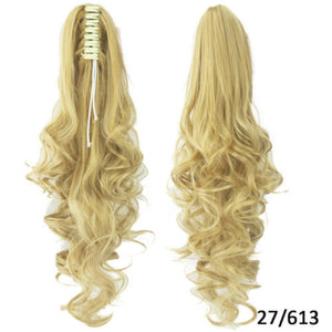Synthetic Long Curly Claw Clip Drawstring Ponytail Hair Extensions