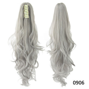 Synthetic Long Curly Claw Clip Drawstring Ponytail Hair Extensions