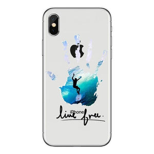 Surfboard and Surfing sunset Cool Soft Transparent TPU Phone Case For iPhone8 8Plus 7 7Plus 6DPlus 5S SE Surfer girl Case