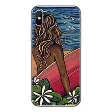 Load image into Gallery viewer, Surfboard and Surfing sunset Cool Soft Transparent TPU Phone Case For iPhone8 8Plus 7 7Plus 6DPlus 5S SE Surfer girl Case