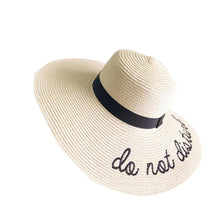 Load image into Gallery viewer, Women Sun Hat Wide Brim Straw Hats Outdoor Foldable Beach Hats Letter Embroidery