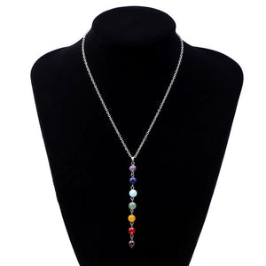 7 Chakra Beads Pendant Necklace Women Yoga Reiki Healing Balancing Necklaces