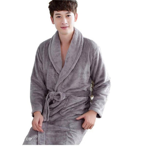 Winter Warm Unisex 100% Cotton Thick Terry Couple Towel Bath Robe Dressing Gown