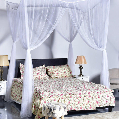 4 Corner Post Bed Canopy Mosquito Net Full Queen King Size Netting Bedding