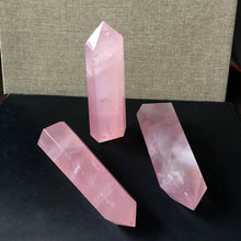 Load image into Gallery viewer, Natural Rock Pink Quartz Crystal Reiki Healing Crystal Stone Points Wand Hot Sale