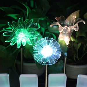 Garden Solar Lights Outdoor Multi-Color Changing Decorative Landscape Light LED Hummingbird Butterfly Dragonfly Flower