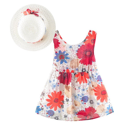 Baby Girls Dress With Sun Hat