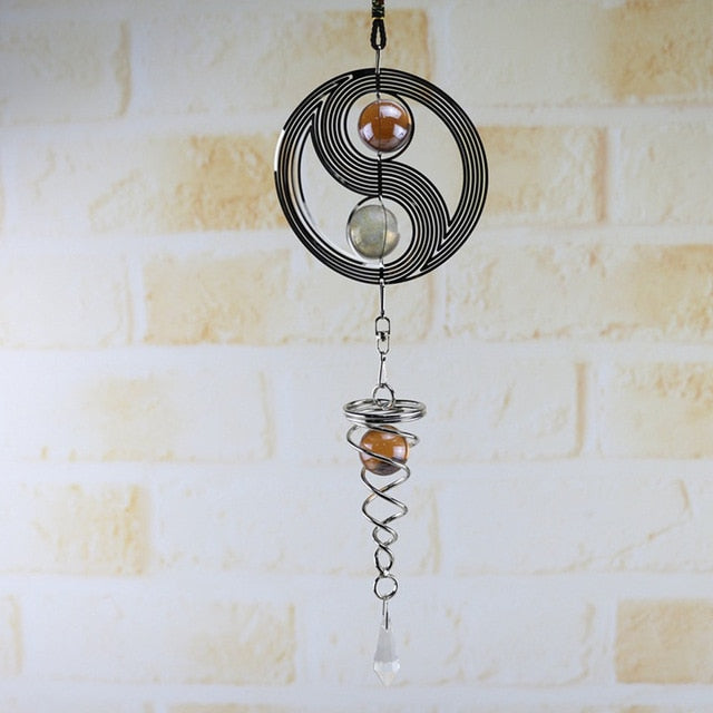 Wind Chimes Spinner Spiral Rotating Crystal Ball Windchimes