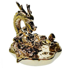 Load image into Gallery viewer, Incense Cones Ceramic Gold Dragon Incense Burner Smoke Backflow Waterfall Art Crafts Incense Cone Furnace