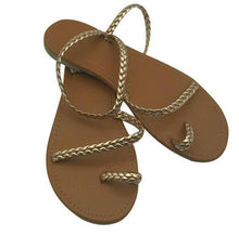 Load image into Gallery viewer, Summer Plus Size Thong Sandals Women Flip Flops Weaving Casual Beach Flat With Shoes Rome Style Female Sandal Low Heels