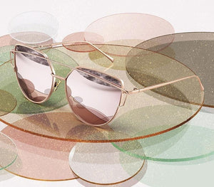Women Classic Twin-Beams Fashion Cat Eye Sunglasses UV400 Protection