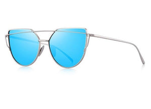 Women Classic Twin-Beams Fashion Cat Eye Sunglasses UV400 Protection