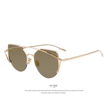 Load image into Gallery viewer, Women Cat Eye Twin-Beams Sunglasses Classic Brand Designer Sunglasses Semi-Rimless Flat Panel Lens