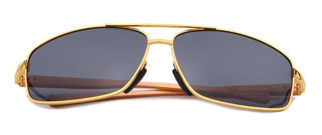 Men Luxury Polarized Sunglasses Aluminum Alloy Classic  Brand Men Sunglasses Gold Frame High quality Original Package